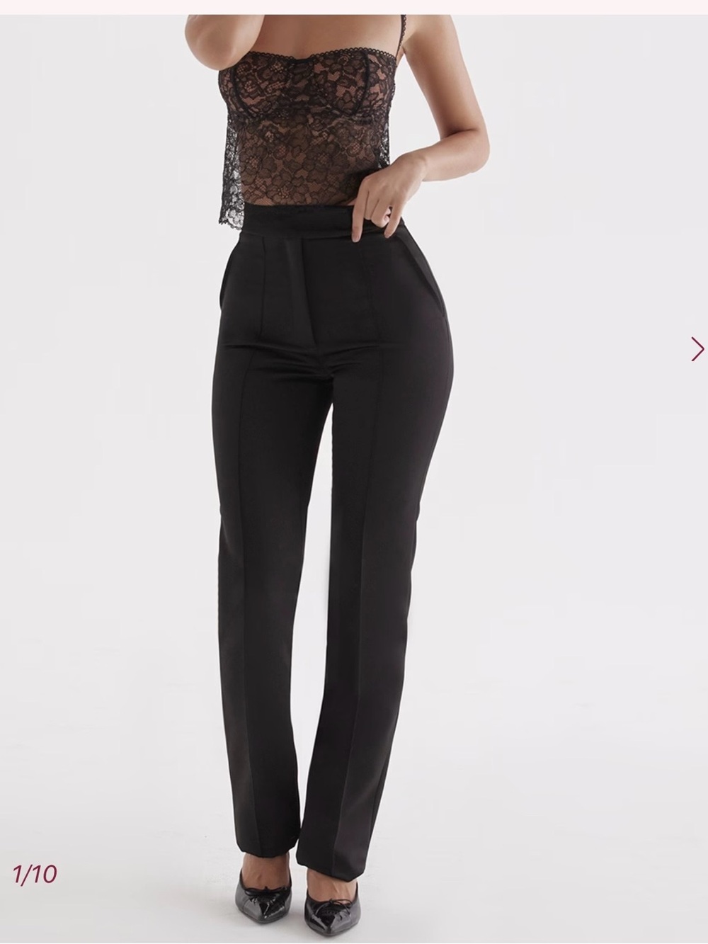 House of CB Black Satin Trousers